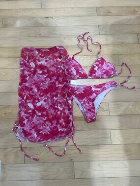 Women’s three piece set - bikini + cover up